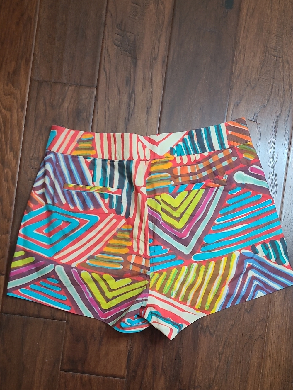 J. Crew Collection Colorful Abstract Striped Shorts with Side Zipper size 8 - Picture 2 of 7